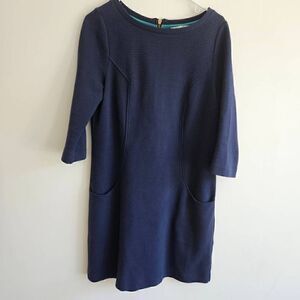 Boden Navy Ribbed Ottoman Sheath Dress 8R